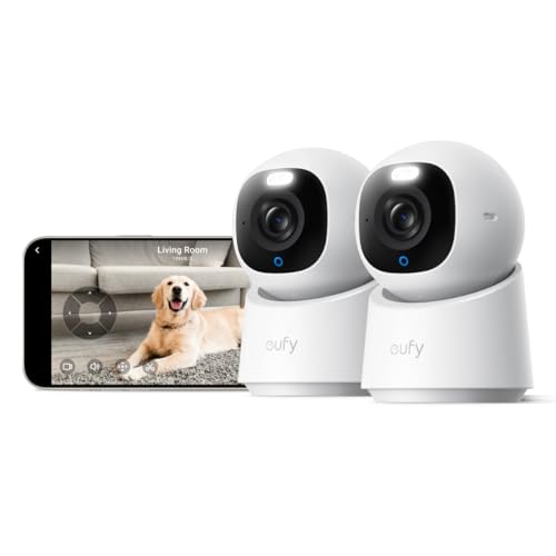 eufy Security Indoor Cam E30 (3-Pack),4K Pet/Baby/Nanny Camera,360° Pan Tilt,AI Auto Tracking,Color Night Vision,Two-Way Audio,AI Human/Pet Detection,Works with HomeKit