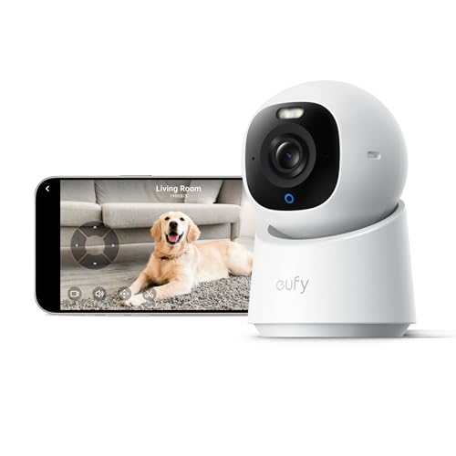 eufy Security Indoor Cam E30 (3-Pack),4K Pet/Baby/Nanny Camera,360° Pan Tilt,AI Auto Tracking,Color Night Vision,Two-Way Audio,AI Human/Pet Detection,Works with HomeKit