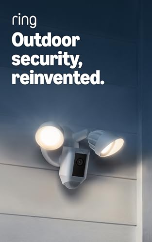 Ring Floodlight Cam Wired Plus, Outdoor Home or Business Security with Motion-Activated 1080p HD Video and Floodlights, White