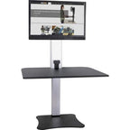 Victor High Rise Electric Sit-Stand Standing Desk Converter with Single Monitor Stand - Height Adjustable Office Desk Workstation for Home, 28" x 23" Work Surface, Black