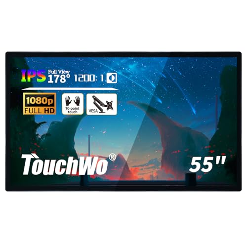 55" Interactive Touchscreen Monitor, Smart Board FHD 1080P Display with Wall Mount, Android 11 Smart Touch Screen Presentation Electronic Whiteboard for Office & Classroom, RAM 4G & ROM 32G