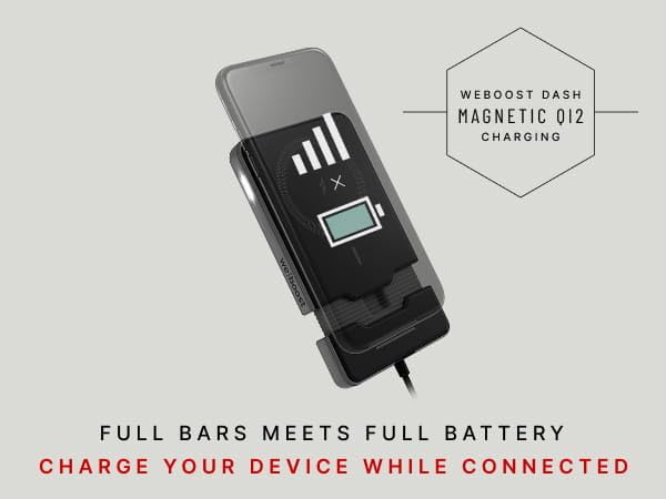 weBoost Dash Cell Phone Signal Booster with Wireless Charger | Boosts 5G/4G LTE for All US Carriers | Truck, Car, SUV | Magnetic Mount | FCC Approved
