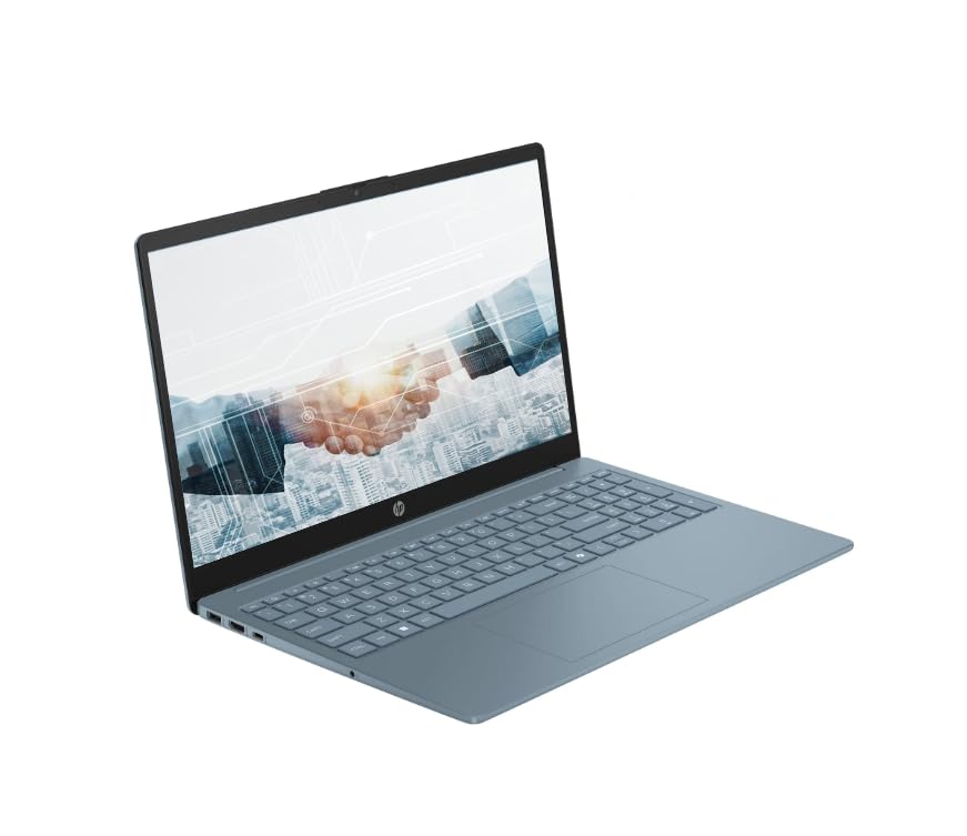 HP 15.6" Business Laptop Computer, 4-Core Intel N200 Processor, Windows 11 Laptop with 1-Year Microsoft Office 365, 16GB RAM 128GB UFS, Numeric Keypad, NLY Earphones, Moonlight Blue