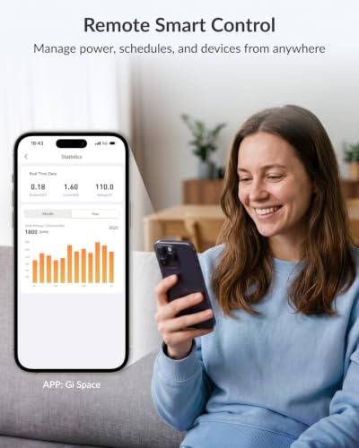 4 Type-C Retractable Wall Chargers and 1 Power Strip with App Remote Control, 12-in-1 Smart WiFi Modular Charging Station