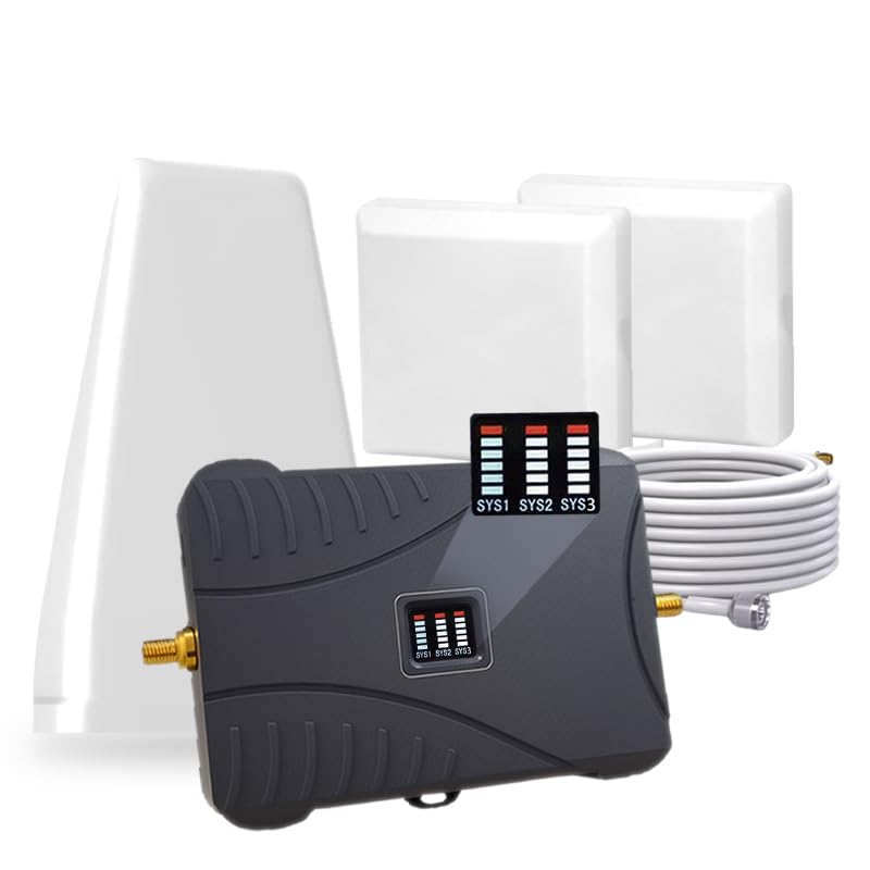 Cell Phone Booster for Home Office with 2 Indoor Antennas| Boosts 5G & 4G LTE | Cell Phone Signal Booster for All U.S. Carriers with Band 2/4/5/12/13/17/25/66| Up to 8000 Sq.Ft | | FCC Approved