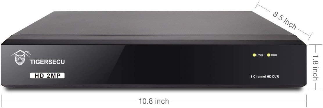 Super HD 1080P 8 Channel DVR Security Recorder with 2TB Hard Drive, Hybrid 6-in-1 CCTV DVR Recorder Compatible with 2MP and 5MP TVI, AHD, CVI, CVBS, RS485 PTZ and IP Security Cameras