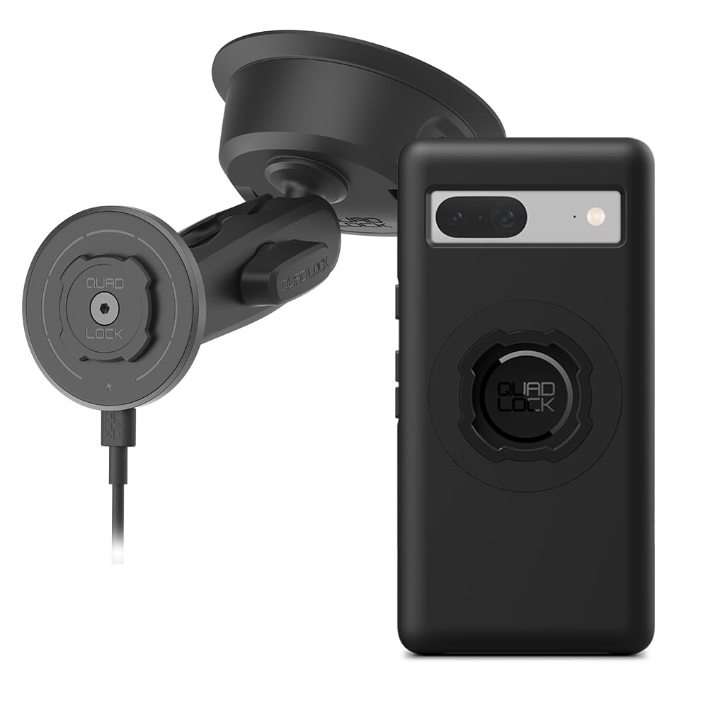 Quad Lock Heavy Duty Suction Car Phone Mount with MAG Phone Case and MAG Wireless Charging Head for Pixel 11 Pro XL