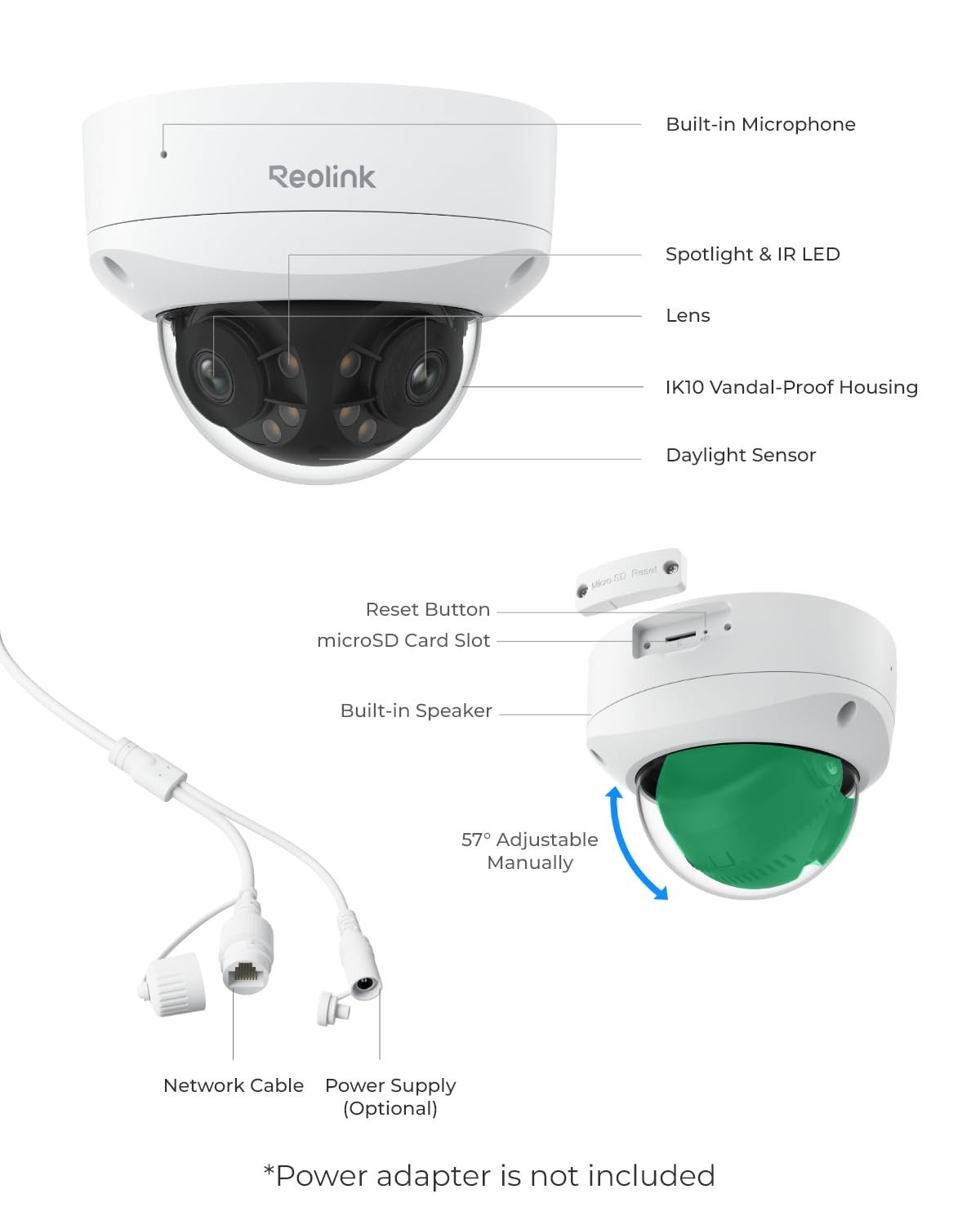 REOLINK Duo 2V PoE 8MP Dual-Lens PoE Camera with IK10 Vandal-Proof