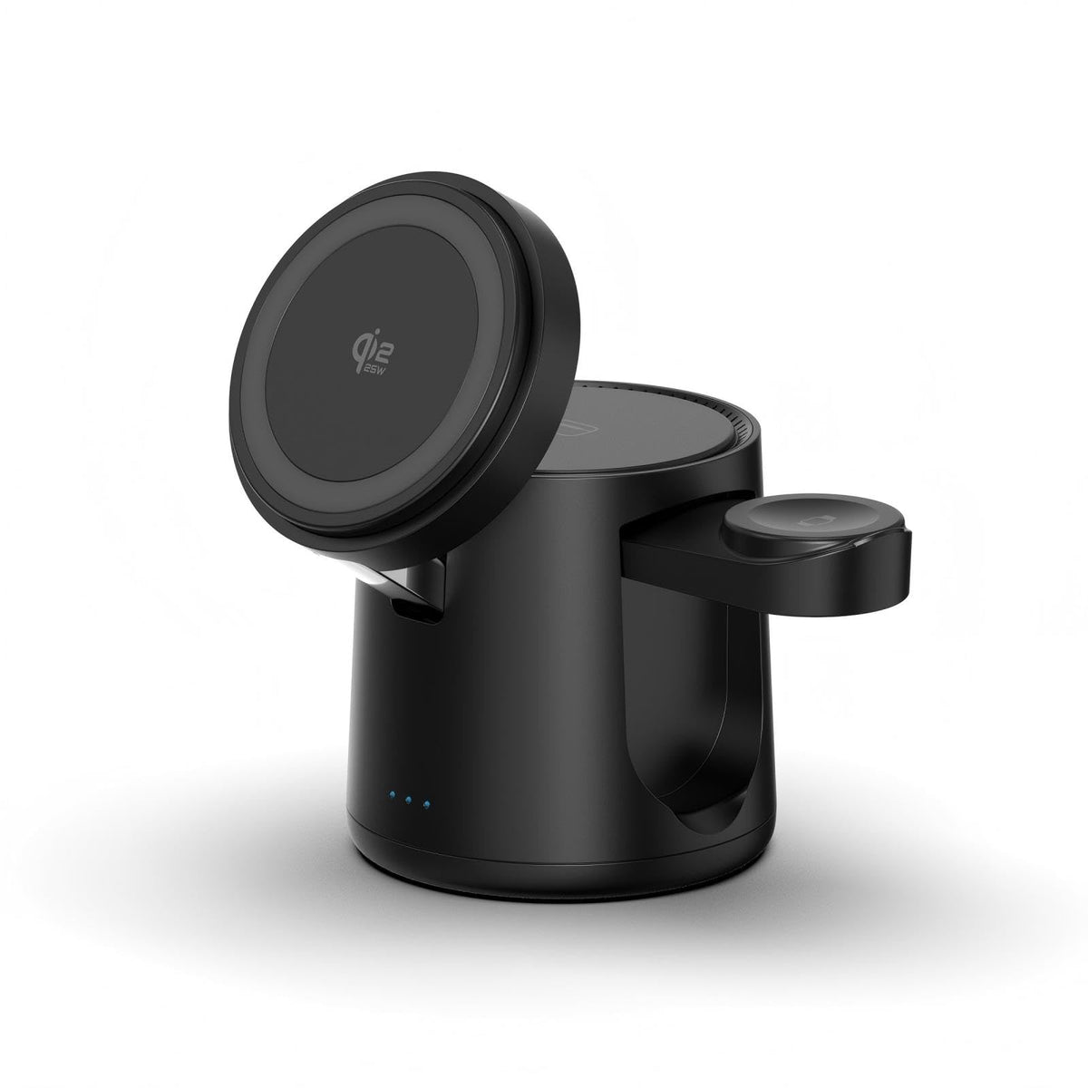 3-in-1 Wireless Charging Station for Apple, 25W Fast Magnetic Charger for iPhone 18/17/16/15/14/13/12 Series, Apple Watch & AirPods, Zinc Alloy & ABS Desktop Stand with 45W PD Adapter & USB-C Cable