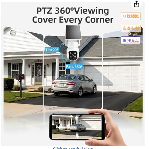 Security Cameras Wireless Outdoor, Classic 4-Cam Kit, Solar Powered | No Subscription Required, 500GB HDD Build-in Storage, 360° PTZ, 4MP Color Night Vision, Easy Install