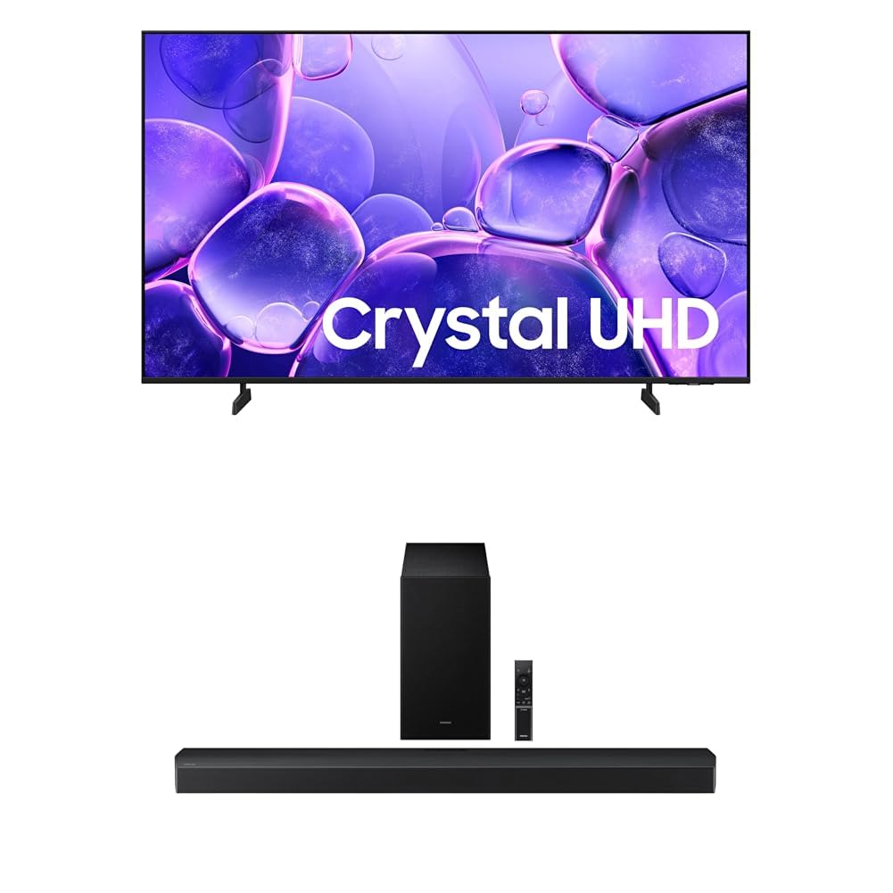 Samsung 43-Inch Class Crystal UHD U8000F 4K Smart TV (2025 Model) Endless Free Content, Processor, MetalStream Design, Knox Security, Alexa Built-in