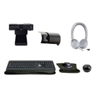 Yealink BH72 White Dual Wireless Bluetooth Stereo Over Ear Headset for Office, Bundle with Cam 313 2MP Webcam, MK540 Wireless Keyboard and Mouse, Gel Wrist & Mouse Pad, Mini Speaker, Pack of 2