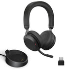 Jabra Evolve2 75 PC Wireless Headset with 8-Microphone Technology - Dual Foam Stereo Headphones with Advanced Active Noise Cancelling, USB-A Bluetooth Adapter and MS Teams-Compatibility - Black