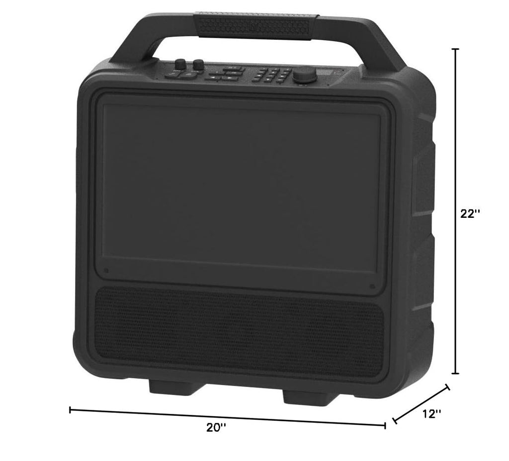 Monster Vision 2 | Portable Entertainment System with 15.6" 1080p Display & 60W Speakers | up to 25 Hours of Playtime | Dual HDMI Ports | Includes USB-C to HDMI Cable | ATSC Tuner for Portable TV use