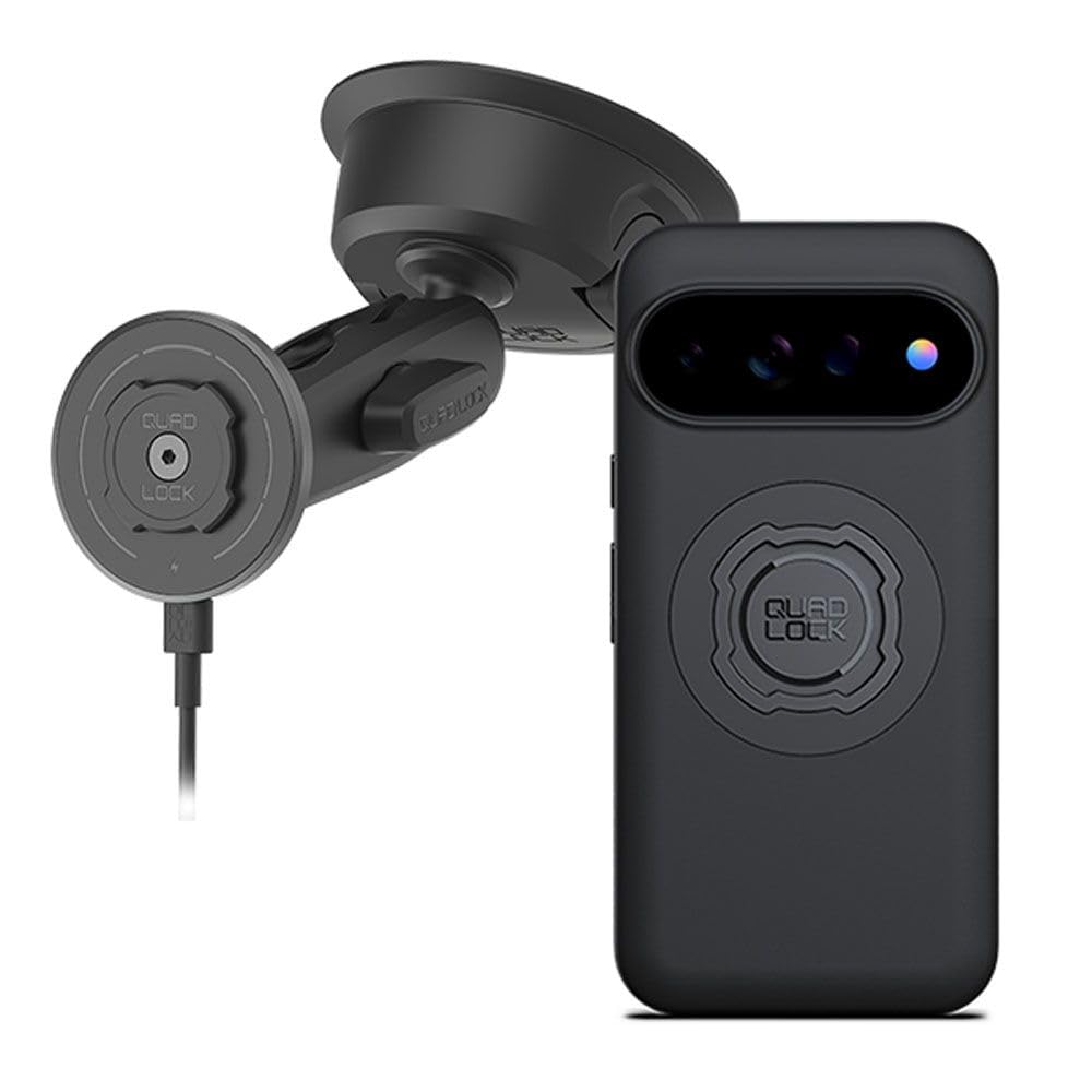 Quad Lock Heavy Duty Suction Car Phone Mount with MAG Phone Case and MAG Wireless Charging Head for Pixel 11 Pro XL