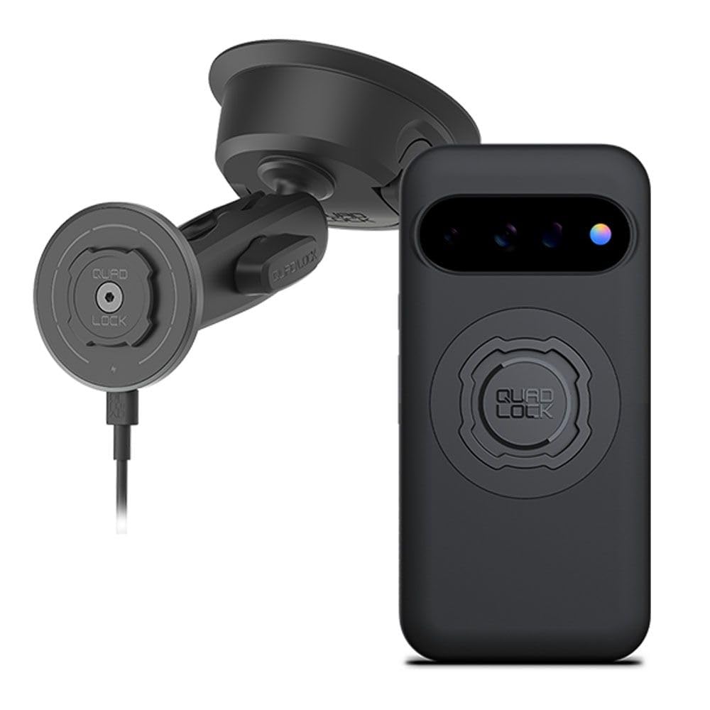 Quad Lock Heavy Duty Suction Car Phone Mount with MAG Phone Case and MAG Wireless Charging Head for Pixel 11 Pro XL