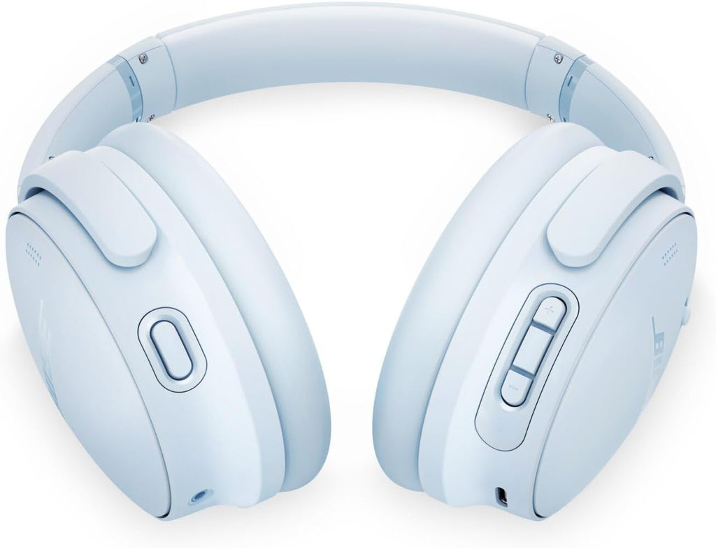 Bose QuietComfort Headphones Bundle with Fast Charger - Wireless Bluetooth Over-Ear Noise Cancelling Headphones with Mic, USB-C Charging, Deep Bass, Up to 24 Hours Playtime (Ice Blue)