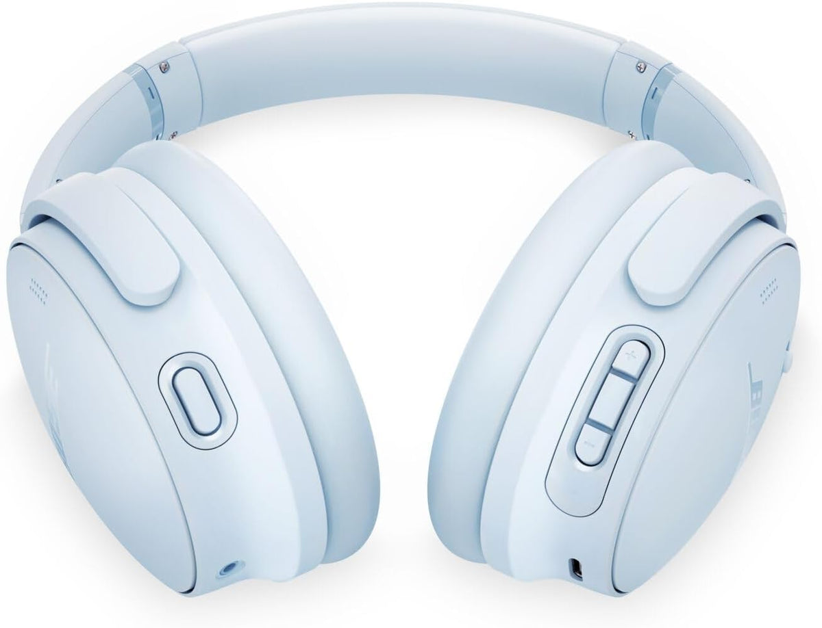 Bose QuietComfort Headphones Bundle with Fast Charger - Wireless Bluetooth Over-Ear Noise Cancelling Headphones with Mic, USB-C Charging, Deep Bass, Up to 24 Hours Playtime (Ice Blue)