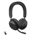 Jabra Evolve2 75 PC Wireless Headset with 8-Microphone Technology - Dual Foam Stereo Headphones with Advanced Active Noise Cancelling, USB-A Bluetooth Adapter and MS Teams-Compatibility - Black