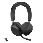 Jabra Evolve2 75 PC Wireless Headset with 8-Microphone Technology - Dual Foam Stereo Headphones with Advanced Active Noise Cancelling, USB-A Bluetooth Adapter and MS Teams-Compatibility - Black