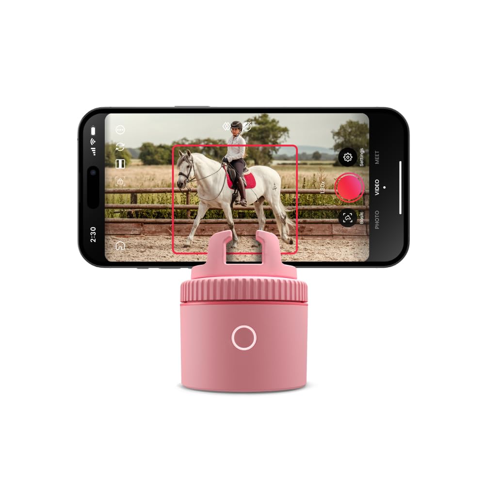 Pivo Equestrian Starter Pack Auto Tracking Phone Holder, Face, Body & Horse Tracker, 360° Rotation, 6 Speed, Stand for Video Recording (Black - Max Starter Pack)