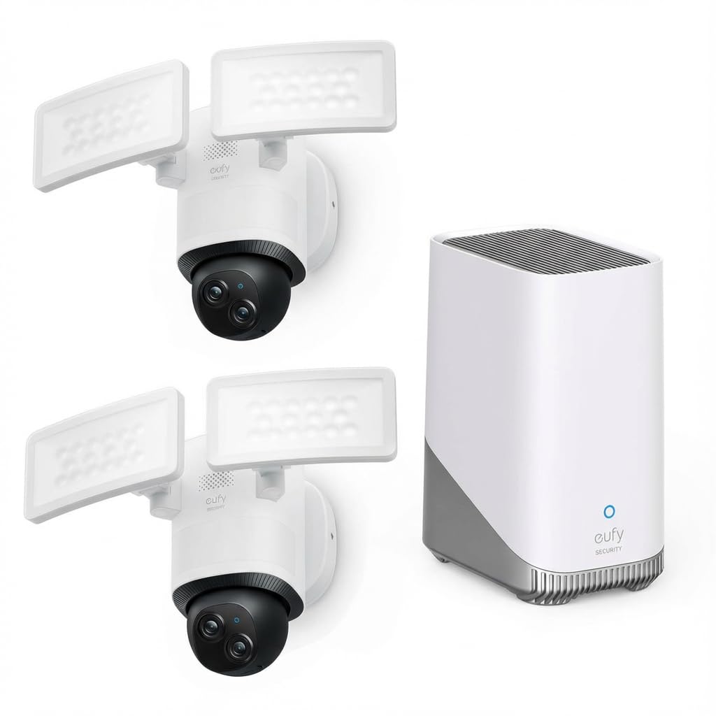 eufy Security Floodlight Camera E340, Dual-Lens, 360° Coverage, 8X Zoom