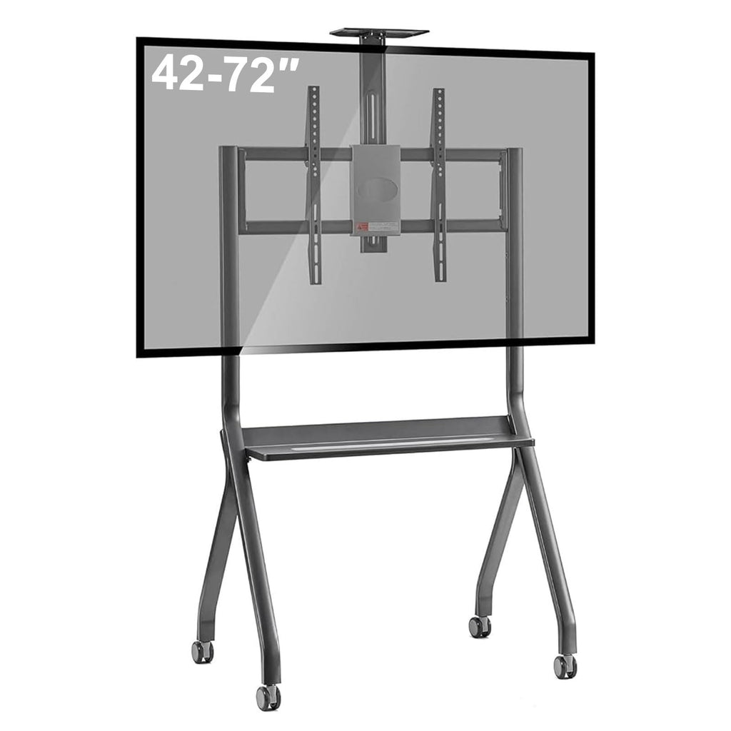 Smart Board Stand for 42-72" Interactive Whiteboards & TVs - Mobile Cart with 4 Lockable Wheels, Height Adjustable Design, 176lbs Capacity - Ideal for Classroom, E-Learning, Home Office