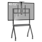 Smart Board Stand for 42-72" Interactive Whiteboards & TVs - Mobile Cart with 4 Lockable Wheels, Height Adjustable Design, 176lbs Capacity - Ideal for Classroom, E-Learning, Home Office