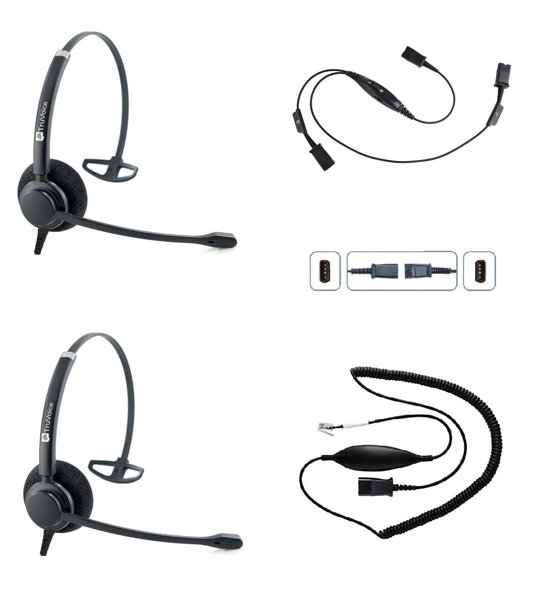 HD-100 Headset Training Bundle for Phones | Agent Supervising, Coaching for Office and Call Center | Compatible with All Telephones with H/S Port Including Polycom Mitel Cisco Avaya Yealink