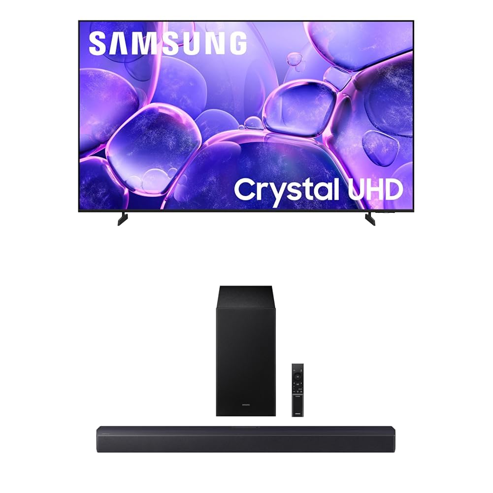 Samsung 43-Inch Class Crystal UHD U8000F 4K Smart TV (2025 Model) Endless Free Content, Processor, MetalStream Design, Knox Security, Alexa Built-in
