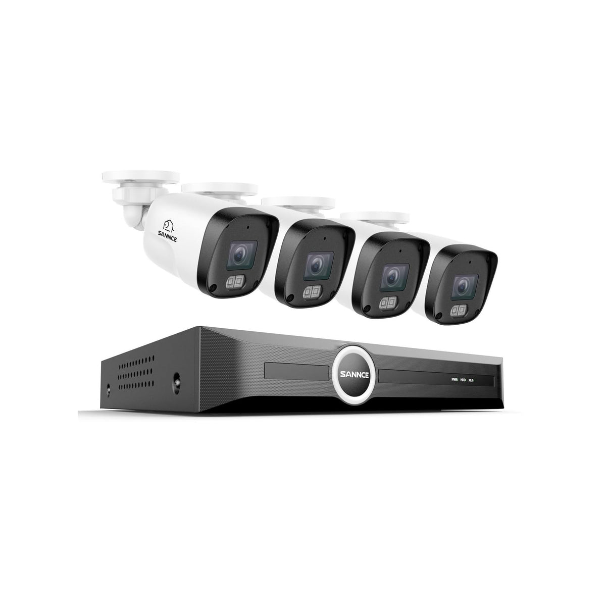 SANNCE 2K 3MP PoE Camera System - NVR with 4PCS Bullet Cameras(1TB HDD)