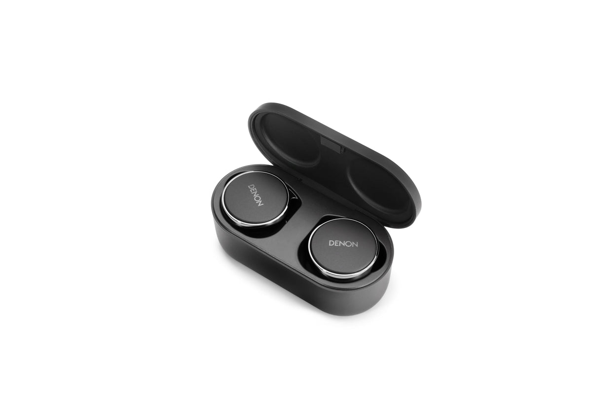 Denon PerL Pro True Wireless Earbuds, 32Hr Battery Life, Black