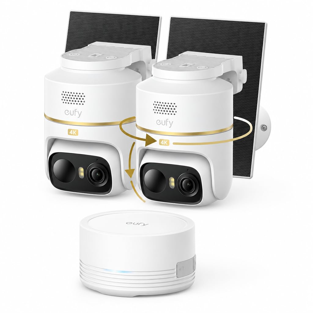 eufy Security eufyCam C37 4-Cam Kit, 360° Pan&Tilt Auto Tracking