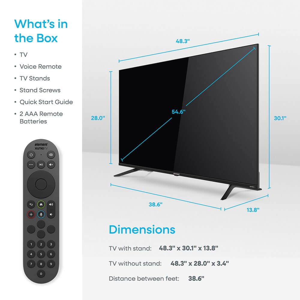 Element E550AE55CG 55 inch Class Revolution Series 4K UHD HDR LED Smart Xumo TV