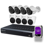 PoE Business Security Camera System, 8 2K Cameras, 128Mbps, 4TB HDD, NDAA, AI Detection, Plug-N-Play Installation, 24/7 Continious Recording