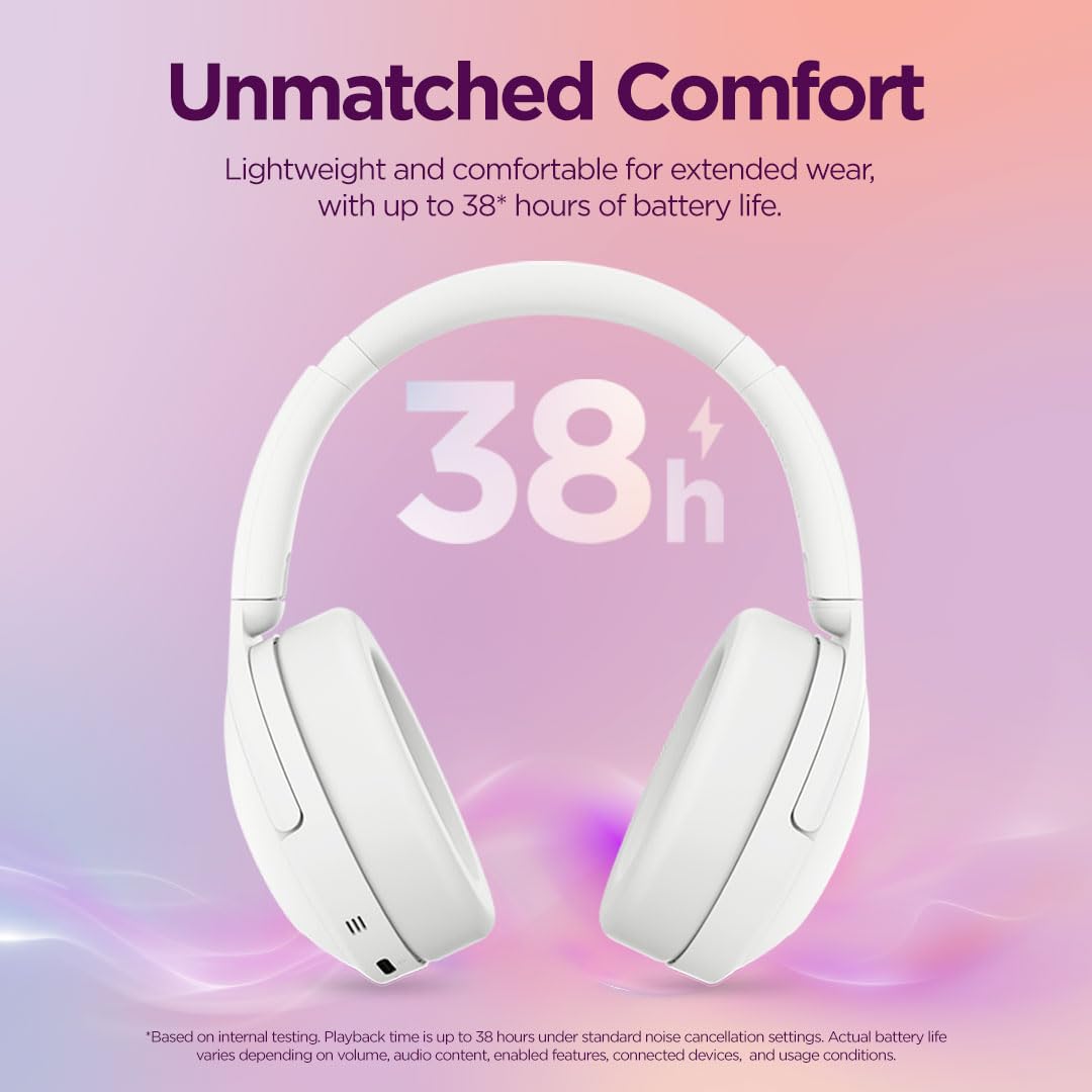 Lenovo Yoga PC Edition Over-Ear Wireless Headphones with Sound by Bose, Hybrid ANC Noise Cancellation, Bluetooth 5.3 Dual Device Connectivity, Touch Controls, 38-Hour Battery Life, Seashell