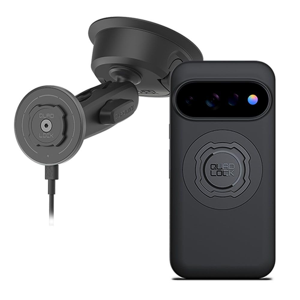 Quad Lock Heavy Duty Suction Car Phone Mount with MAG Phone Case and MAG Wireless Charging Head for Pixel 11 Pro XL