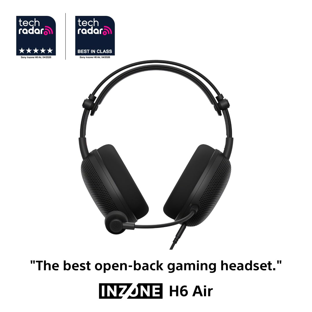 Sony INZONE H6 Air Wired Open-Back Gaming Headset with Mic, Black