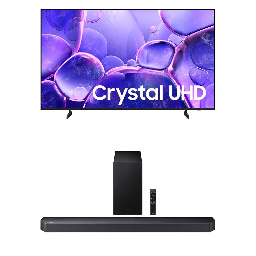 Samsung 43-Inch Class Crystal UHD U8000F 4K Smart TV (2025 Model) Endless Free Content, Processor, MetalStream Design, Knox Security, Alexa Built-in