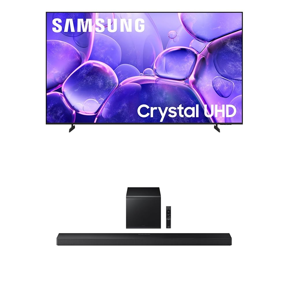 Samsung 43-Inch Class Crystal UHD U8000F 4K Smart TV (2025 Model) Endless Free Content, Processor, MetalStream Design, Knox Security, Alexa Built-in