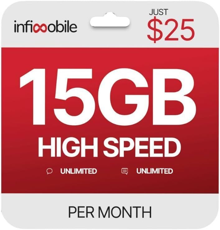 Prepaid Unlimited Plan: 12 Months 15GB High-Speed Data Per Month Unlimited Data Talk & Text Prepaid Plan Service SIM Card Nationwide Coverage 4G, 5G Network : Cell Phones & Accessories