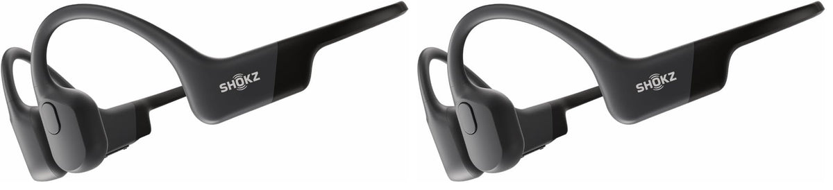 SHOKZ OpenRun, Bone Conduction Headphones,Open-Ear Bluetooth Wireless Sport Headphones for Running & Workout,Sweat Resistant, Long 8H Playtime,Mic,Hair Band-Standard-Blue (Pack of 2)