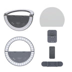 GLAMCOR Sunrise ECO Plus Pro Kit - Portable & Foldable LED Ring Light: Selfie Light & Content Creator Kit | HD Adjustable Color Temperature, Flicker-Free, with Phone Holder & Remote (Grey)