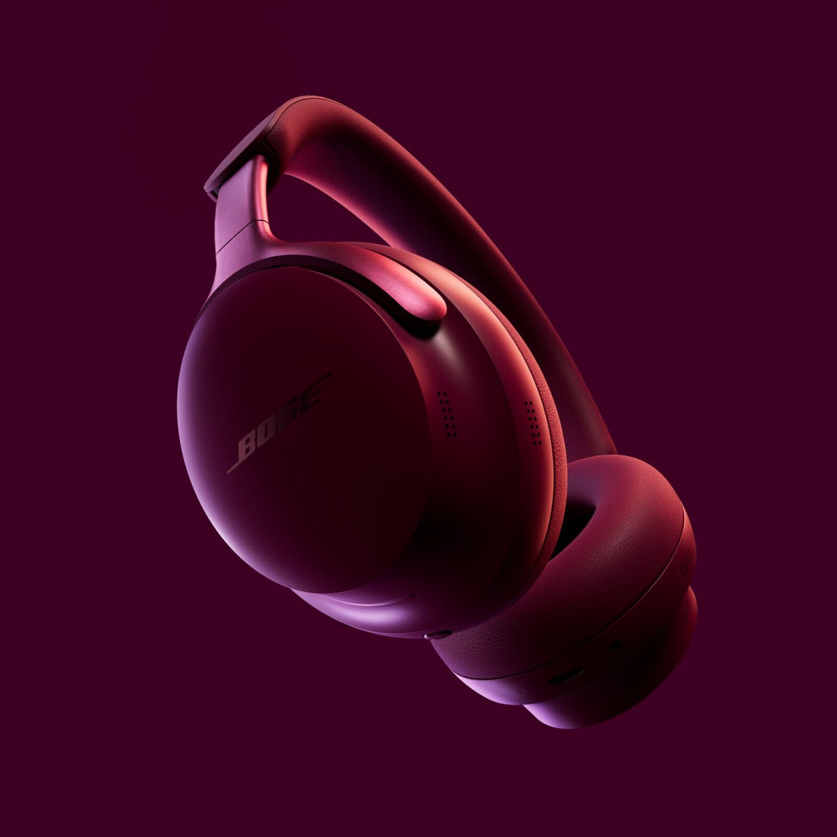 Bose QuietComfort Ultra Bluetooth Headphones, Wireless Headphones with Spatial Audio, Over Ear Noise Cancelling with Mic, Up to 24 Hours of Playtime, Deep Plum - Limited Edition Color (Renewed)