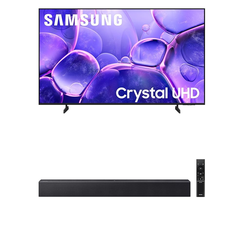 Samsung 43-Inch Class Crystal UHD U8000F 4K Smart TV (2025 Model) Endless Free Content, Processor, MetalStream Design, Knox Security, Alexa Built-in