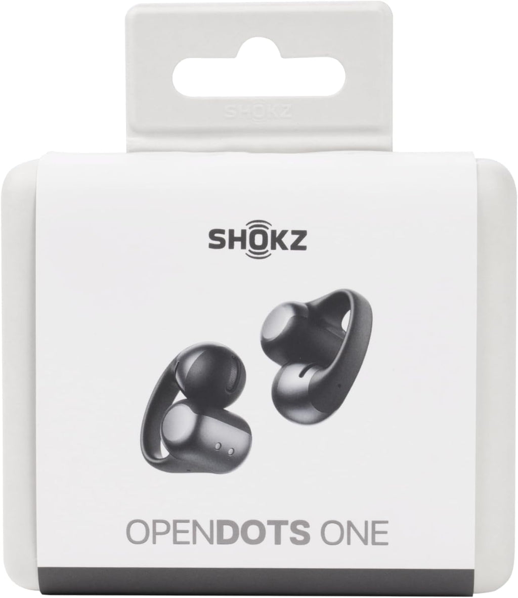SHOKZ OpenDots ONE Open-Ear Clip-On Bluetooth Earbuds, Black, Dolby Audio