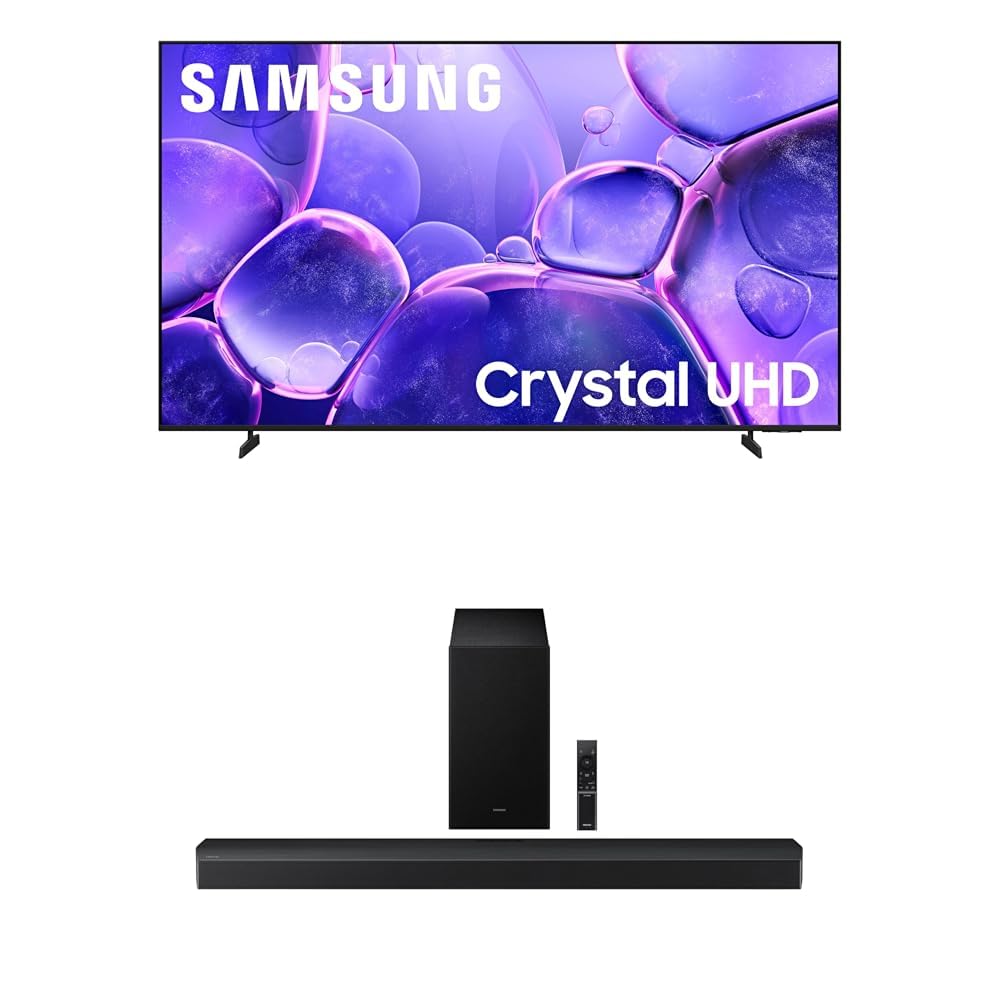 Samsung 43-Inch Class Crystal UHD U8000F 4K Smart TV (2025 Model) Endless Free Content, Processor, MetalStream Design, Knox Security, Alexa Built-in
