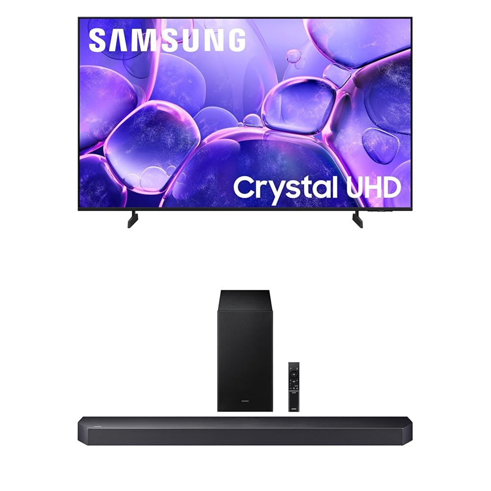 Samsung 43-Inch Class Crystal UHD U8000F 4K Smart TV (2025 Model) Endless Free Content, Processor, MetalStream Design, Knox Security, Alexa Built-in