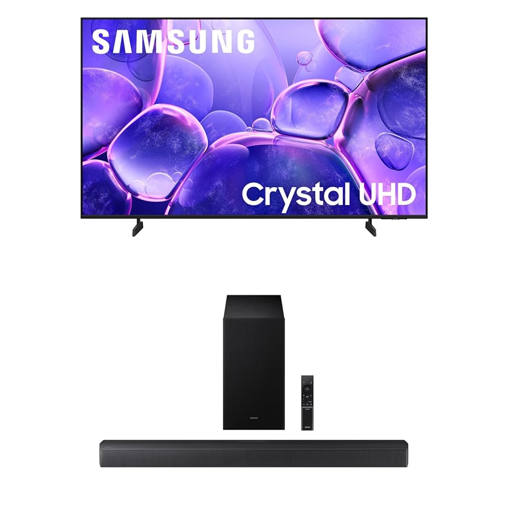 Samsung 43-Inch Class Crystal UHD U8000F 4K Smart TV (2025 Model) Endless Free Content, Processor, MetalStream Design, Knox Security, Alexa Built-in
