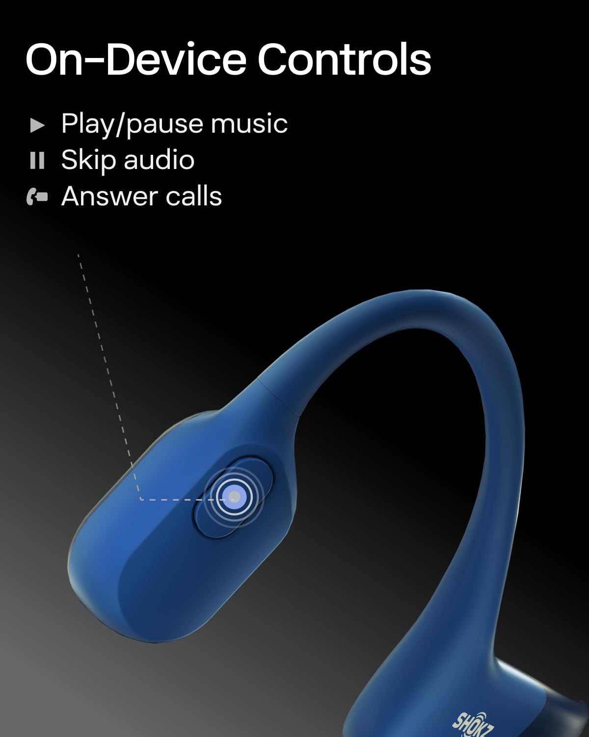 SHOKZ OpenRun, Bone Conduction Headphones,Open-Ear Bluetooth Wireless Sport Headphones for Running & Workout,Sweat Resistant, Long 8H Playtime,Mic,Hair Band-Standard-Blue (Pack of 2)